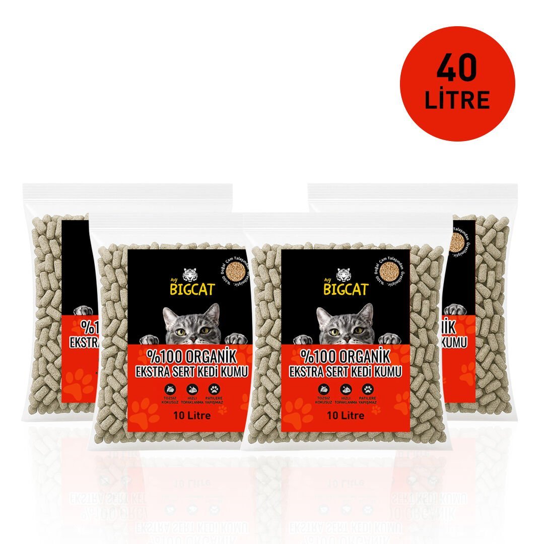 BigCat XLarge Ekstra Dörtlü Organik Kedi Kumu