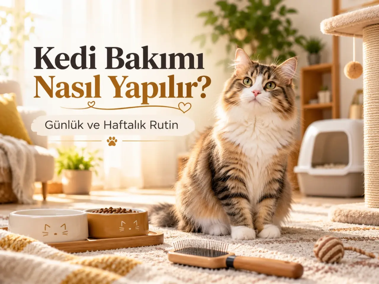 Evde Kedi Bakımı Rehberi ve Günlük Bakım Rutini