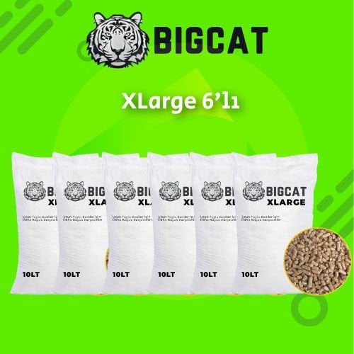 BigCat XLarge Altılı Organik Kedi Kumu 60 LITRE