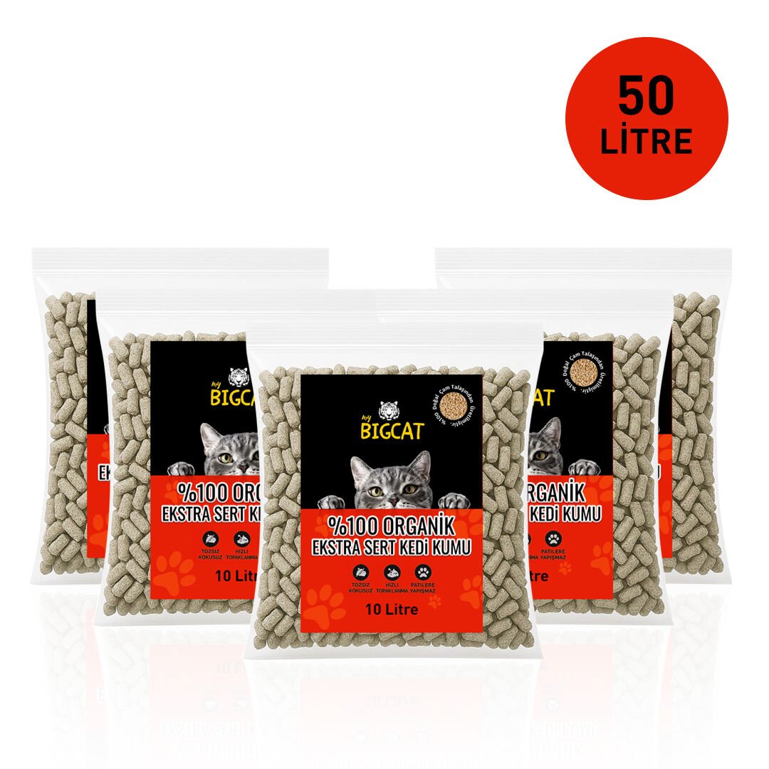 BigCat XLarge Ekstra Beşli Organik Kedi Kumu 50 LİTRE